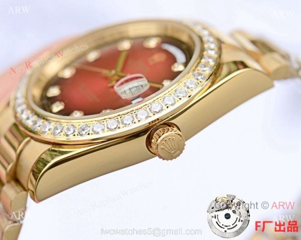 NEW UPGRADED Fake Presidential Rolex Day date II Red Dial Watch 3