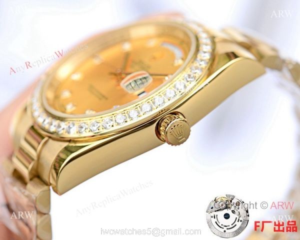 NEW UPGRADED Copy Rolex Day-date II All Gold Diamond Watch 41mm 3