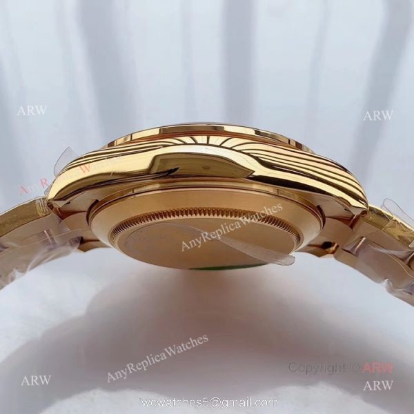 JH Factroy New Gold Rolex Daytona Rainbow Diamonds Watch Replica Swiss Cal 4130 3