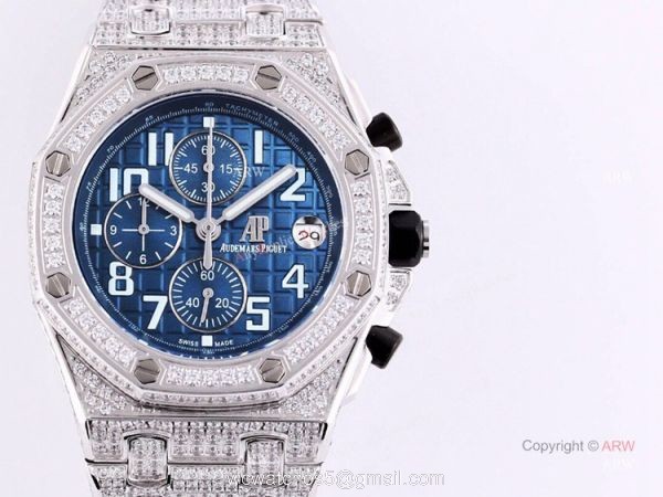 High Quality Audemars Piguet Ice Royal Oak Blue Dial Replica Watches 3