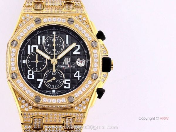 Best Replica Audemars Piguet Royal Oak Gold Watch Audemars Piguet Full Diamond Watch 3