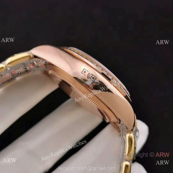 Copy Rolex DayDate Special Edition Men Watch Two Tone Rose Gold Diamond 3