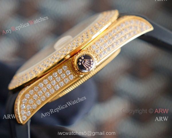 High Quality Rolex GMT-Master II Iced Out Watch Rubber Strap 3