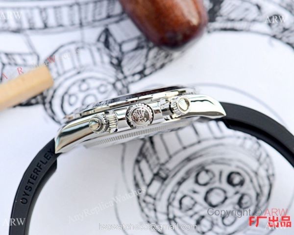 New Replica Rolex Daytona Rubber Band Gray Dial Watch 43mm 3