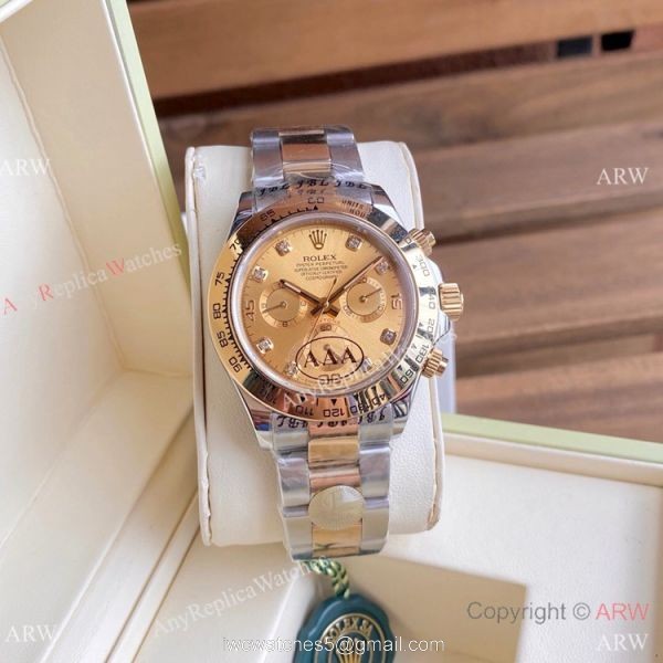 Two Tone Rolex Daytona 40mm Watches White MOP Dial Men Size 3