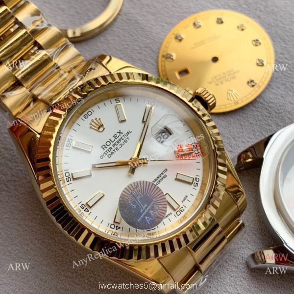 Upgraded Rolex Datejust II All White Dial Gold Presidential Watch 40mm 3