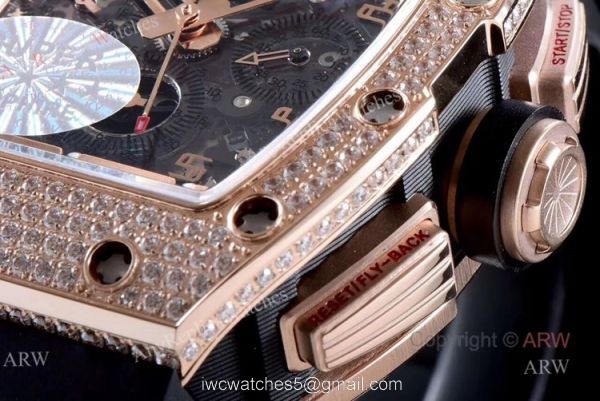 Richard Mille RM011 Rose Gold Diamonds KV Factory Replica Chronograph Watch 3