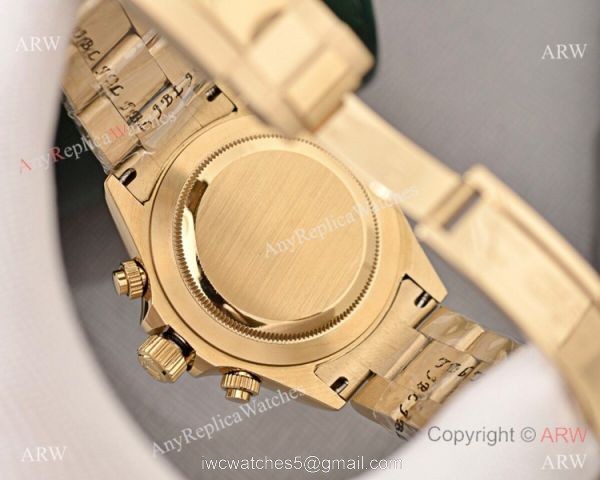 Copy Rolex Daytona Yellow Gold Black Face 40mm Watch High Quality 3