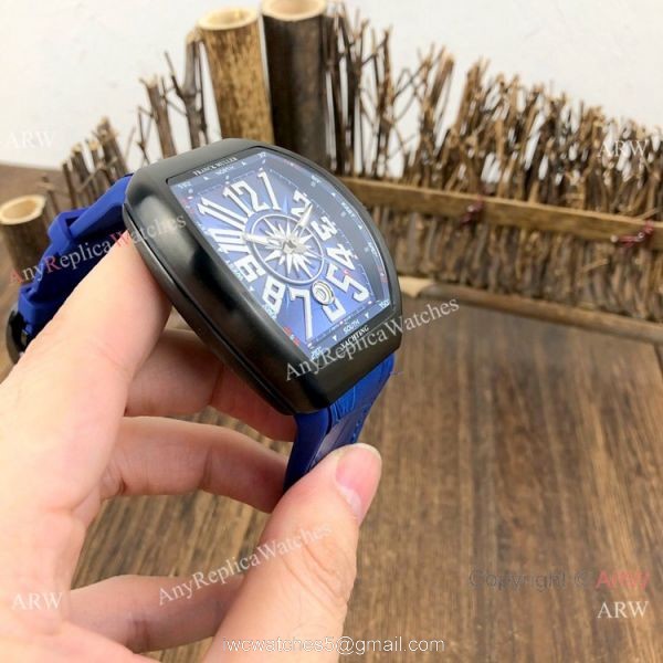 Copy Franck Muller Vanguard V45 Men Watch Black and Blue 3
