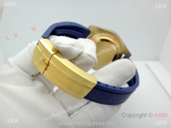 Best Quality Rolex Submariner Blue Oysterflex Rubber Strap Watch 3