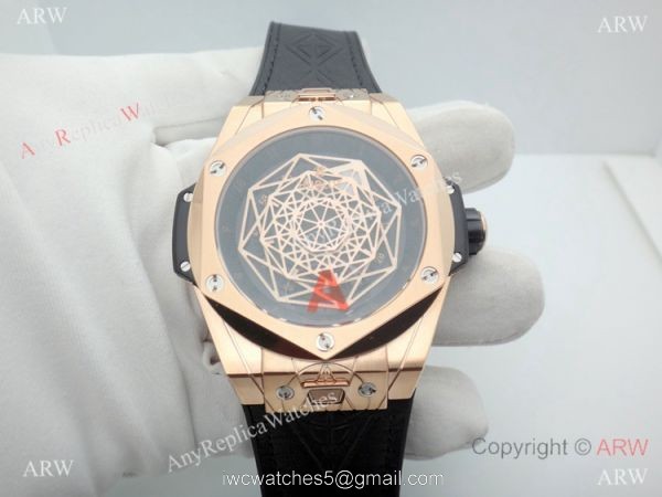 Swiss Grade 1 Hublot Big Bang Sang Bleu Rose Gold Watch HUB1213 Movement 3