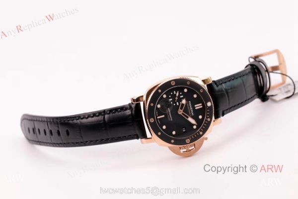 New VS Factory Panerai Submersible 42mm PAM00974 Rose Gold Black Ceramic Swiss Replica Watch 3