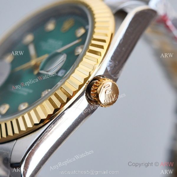 Swiss Quality Rolex Datejust ii 41mm Green Gradient Dial Diamond Markers Jubilee Watch 3