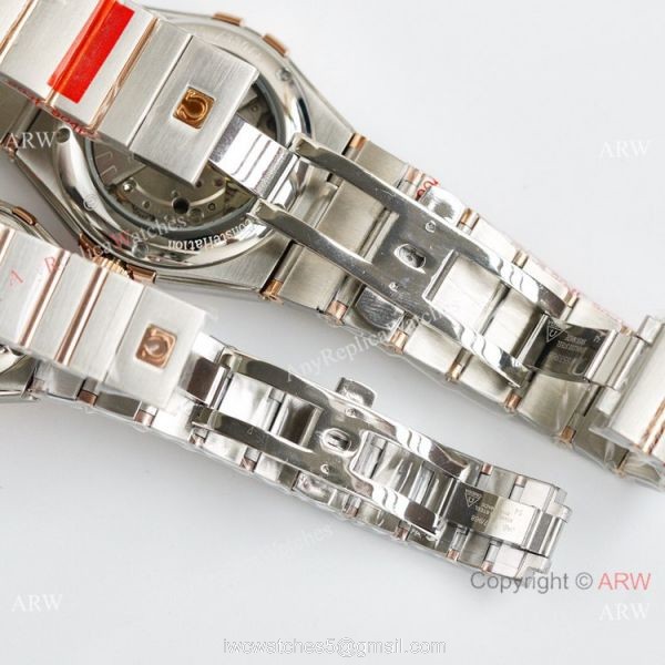 Swiss Quality Omega Double Eagle Couple Watch Blue Dial Stainless Steel 8215 Movement 3