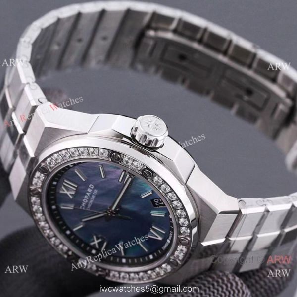 Swiss Replica Chopard Alpine Eagle Large Steel Black Dial 41mm Watch with Diamond Bezel 3