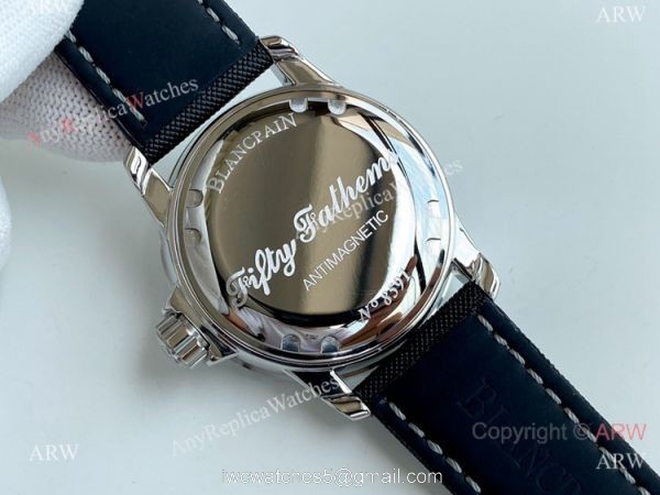 Best Copy Blancpain Fifty Fathoms Blue Bezel Silver Watch Citizen 8215 Movement 3