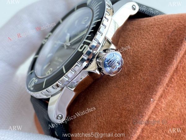 Swiss Quality Copy Blancpain Fifty Fathoms Citizen 8215 Watch Black Dial Green Markers 3