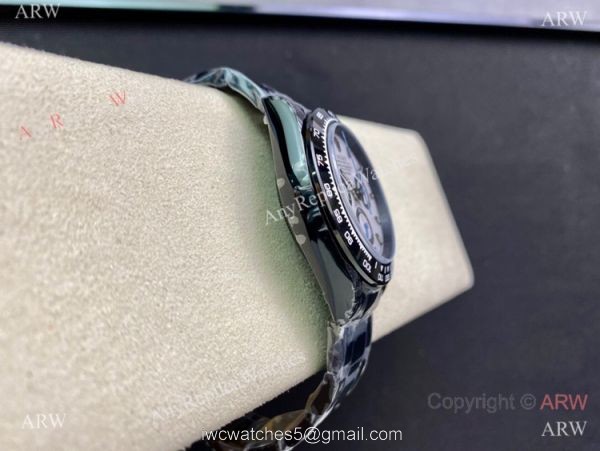 New! Swiss Grade Rolex Blaken Daytona 904L Black Steel A7750 Watch 40mm 3