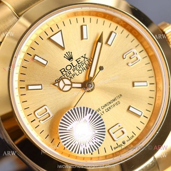 Swiss Quality Rolex Explorer All Gold Men Watch Citizen 8215 Movement 3