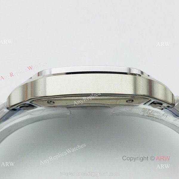BV Factory 1:1 Copy Ladies Cartier Santos De Cartier Silver Diamond Watch 3