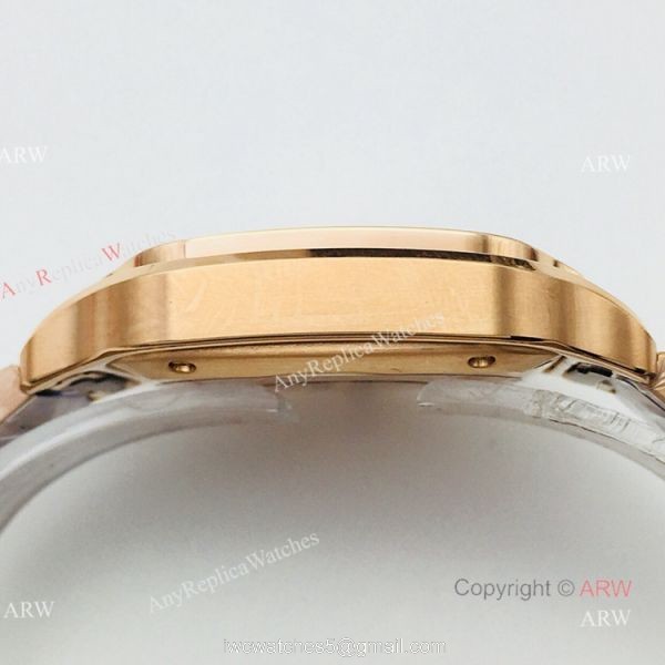 BV Factory 1:1 Cartier Santos De Cartier Watch Copy Rose Gold Diamond Ladies 3