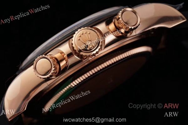 New Noob 4130 V3 Rolex Daytona Rubber Band Rose Gold Black Dial Watches 3