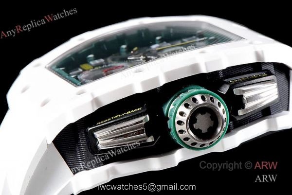 KV Factory Knockoff Richard Mille RM011-03 White Ceramic Automatic Watch 3