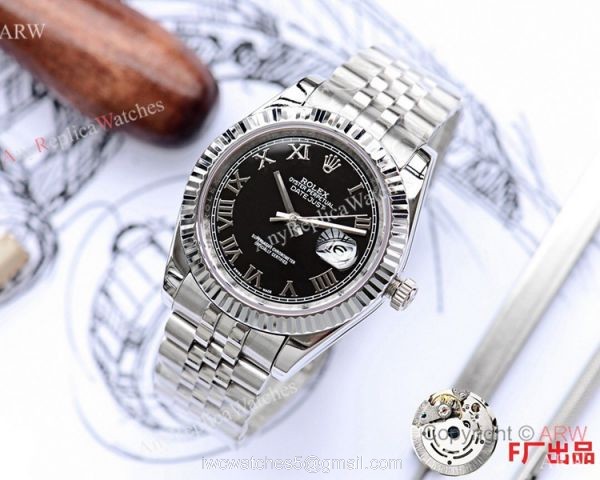 NEW UPGRADED Copy Rolex Jubilee Datejust 2 Watches SS Black Roman Face 3