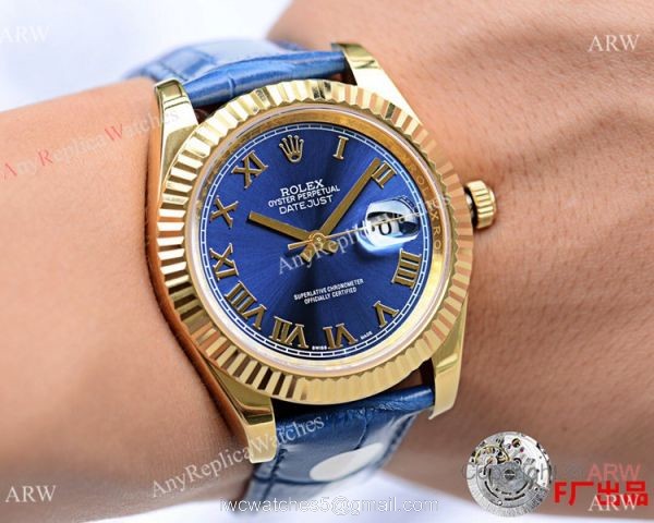 NEW UPGRADED Rolex Datejust II 41mm Men Watches Roman Markers Leather Strap 3