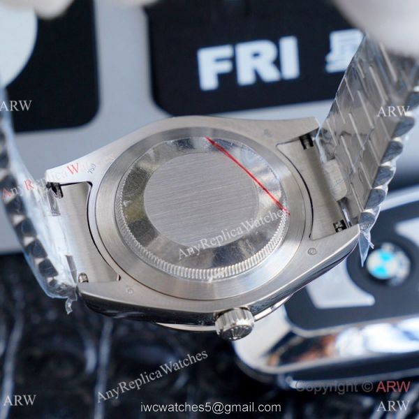 High Quality Replica Rolex Day Date II Iced Out Silver Dial Watches 41mm 3