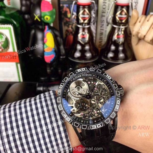 Roger Dubuis Excalibur Spider Black Plated Titanium Case Replica Watch 3