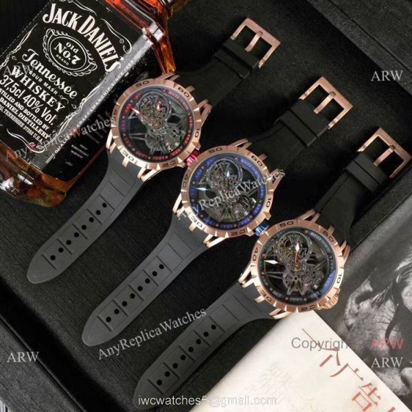 Roger Dubuis Excalibur Spider Rose Gold Skeleton Watches Replica 3