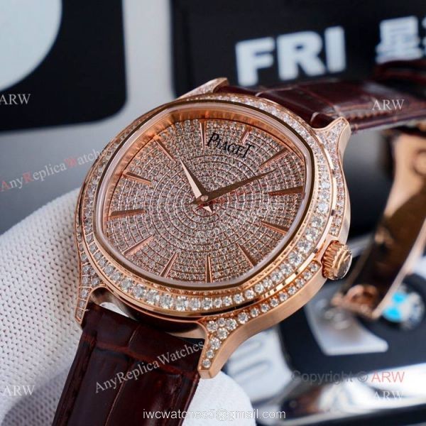 Swiss Grade Replica Piaget Black Tie Rose Gold Diamond Mens Automatic Watches 3