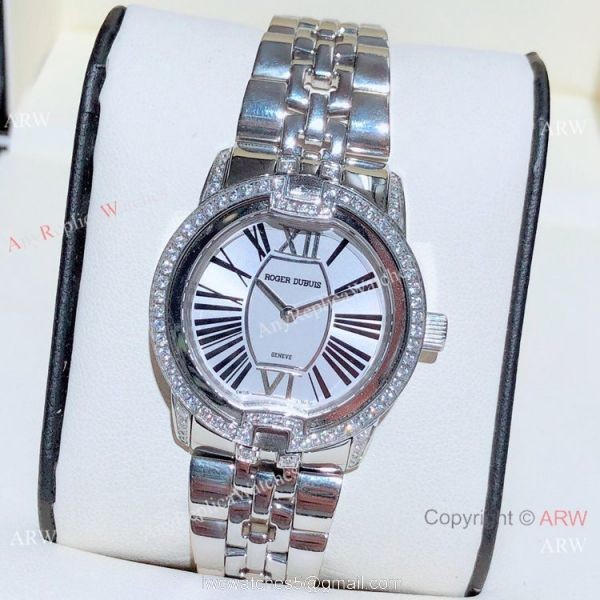 Copy Roger Dubuis Velvet Lady Watches Stainless Steel Blue Dial 3