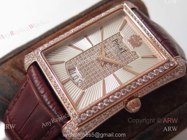Swiss Replica Mens Piaget Emperador Rose Gold Diamond Watch 3