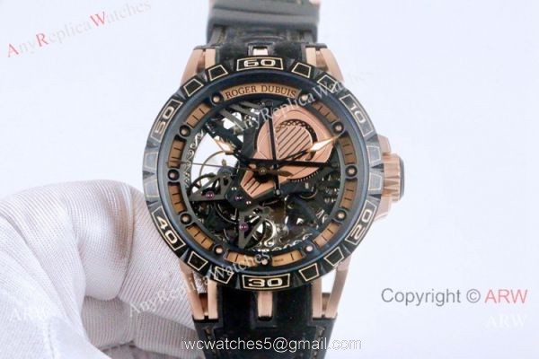 High Quality Roger Dubuis Excalibur Aventador S Rose Gold Watches 46mm 3