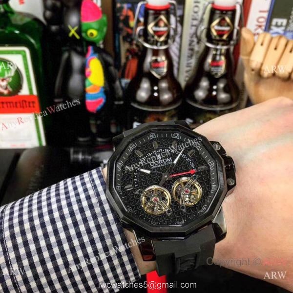 Replica Corum Admirals Cup Double Flying Tourbillon Black Dial Corum Watch 3