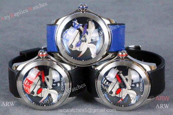 Best Quality Replica Corum Bubble Privateer Watches Stainless Steel Blue Strap Corum Watch 3