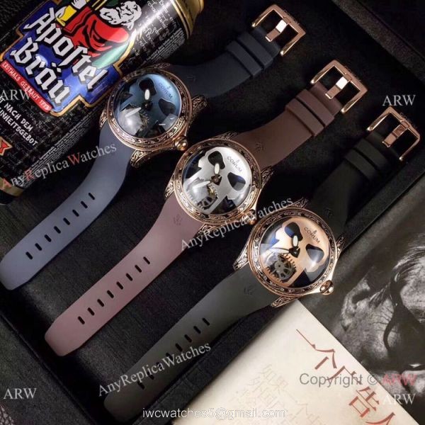 AAA Replica Corum Bubble Skull Watch Rose Gold &8216;Tattoo Rubber Strap 3