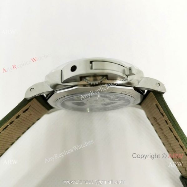 Replica Officine Luminor GMT 44MM Watch Stainless Steel Dark green Dial 3