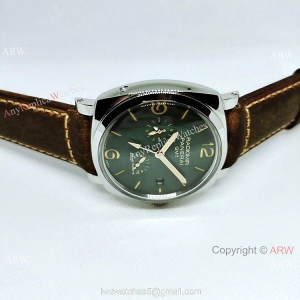 Copy Panerai Radiomir GMT Power Reserve PAM999 Watch SS Dark Green dial 3