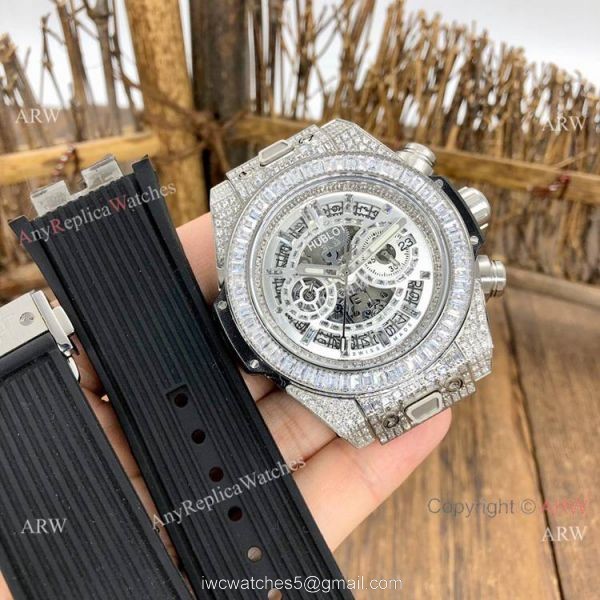 Top Replica Hublot Big Bang Unico Sapphire Full Diamond Watch 45mm 3