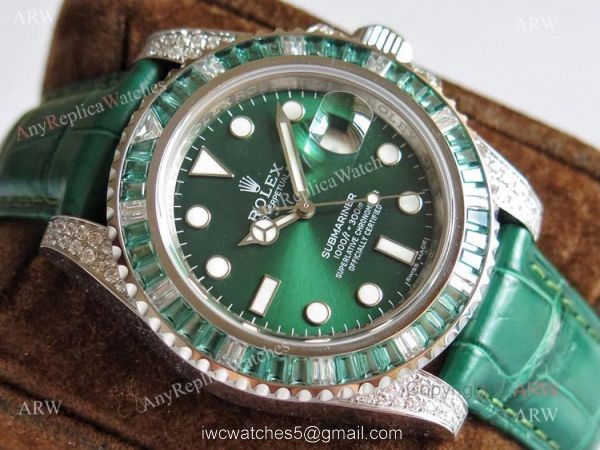 Noob Rolex Submariner Green Diamond Bezel Replica Watches 904L 3