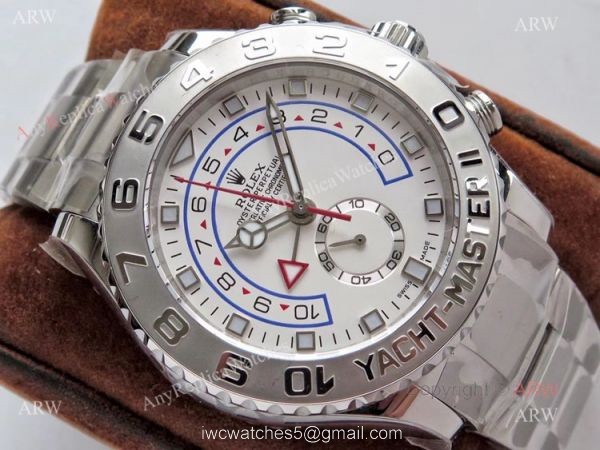 VR Factory New Rolex Yacht Master ii White Face Stainless Steel Fake Watch 3