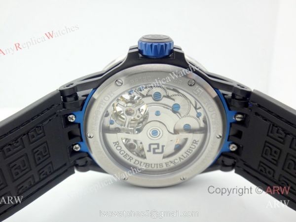 Newest Replica Roger Dubuis Excalibur Double Tourbillon Watch Men Size 3