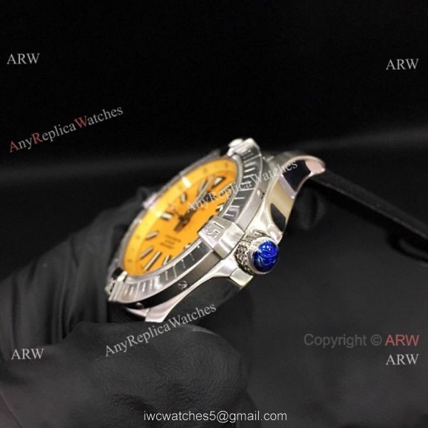 Breitling Avenger II Seawolf Watch Stianless Steel and Yellow Face 3
