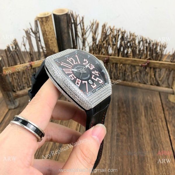 Clone Franck Muller Vanguard Classical Stainless Steel Diamond Watch 54mm 3