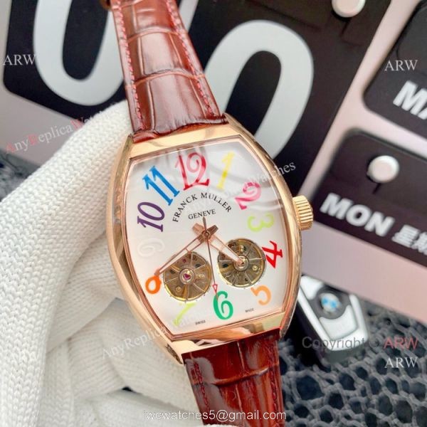 Copy Franck Muller Cintree Curvex Double Flying Tourbillon Black Dial Watches 3