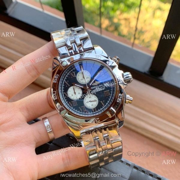 Stainless Steel Chocolate Dial Breitling Chronomat 01Watches 3