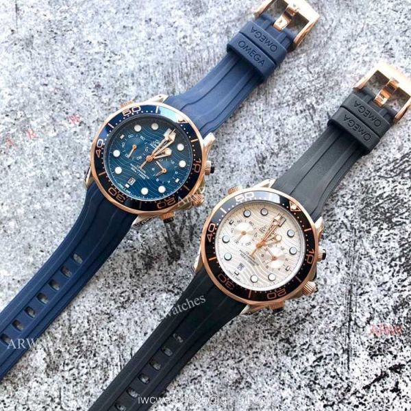 Omega Seamaster 300M Chronograph 2-Tone Rose Gold Omega Clone Watch 3